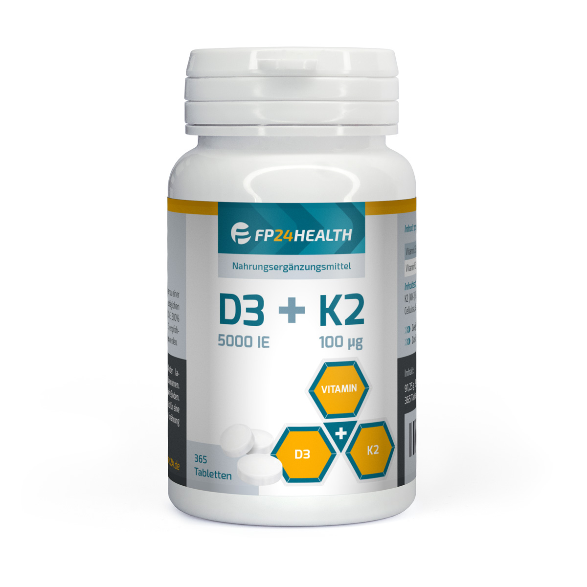 Fp24 Health Vitamin D3k2 365 Tabletten Vitamin D3 5000ie Vitamin K2 100μg Hochdosiert