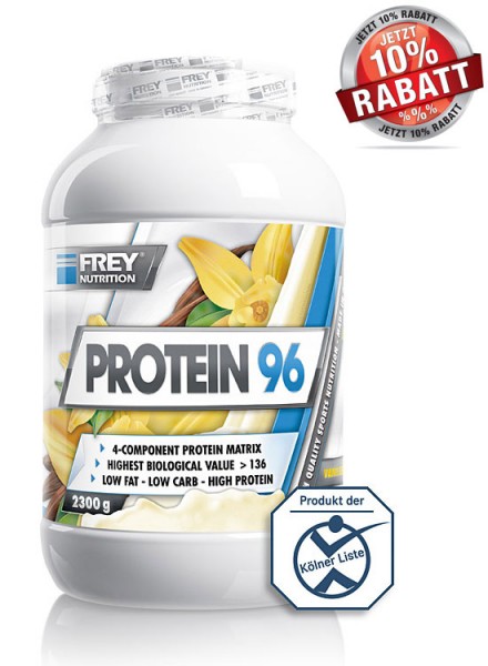Frey Nutrition Protein 96 2300 g Dose Eiweiß 4 Komponenten + Gratis Shaker