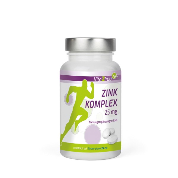 Vita2You Zink Komplex 25mg - 365 Tabletten - Zinc - 3 Zinkformen - Chelat - Zitrat - Gluconat