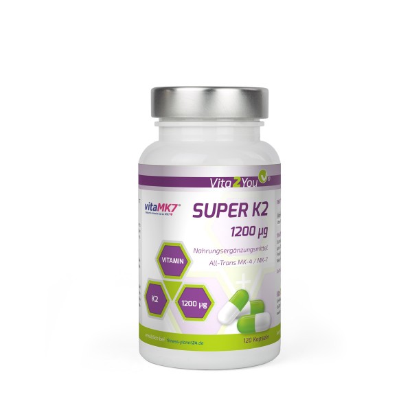 Vita2You Super K2 - 1200μg Vitamin K2 - 120 Kapseln - Premium Qualität