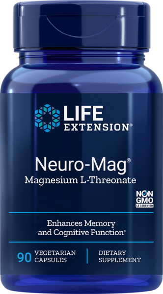 Life Extension Neuro-Mag Magnesium L-Threonate - 2000mg Magtein Magnesium - 90 vegetarische Kapseln