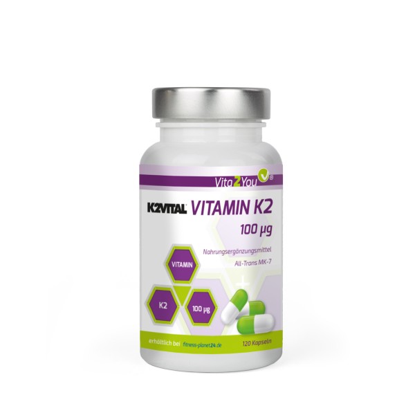 Vita2You Vitamin K2 - 100μg - 120 Kapseln - K2VITAL - Menaquinon MK-7