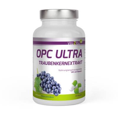 Vita2You OPC Ultra Traubenkernextrakt 600mg pro Kapsel - 120 Kapseln mit Vitamin C - Traubenkern