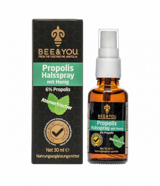 Bee&You Propolis Halsspray mit Honig (30 ml) mit Menthol