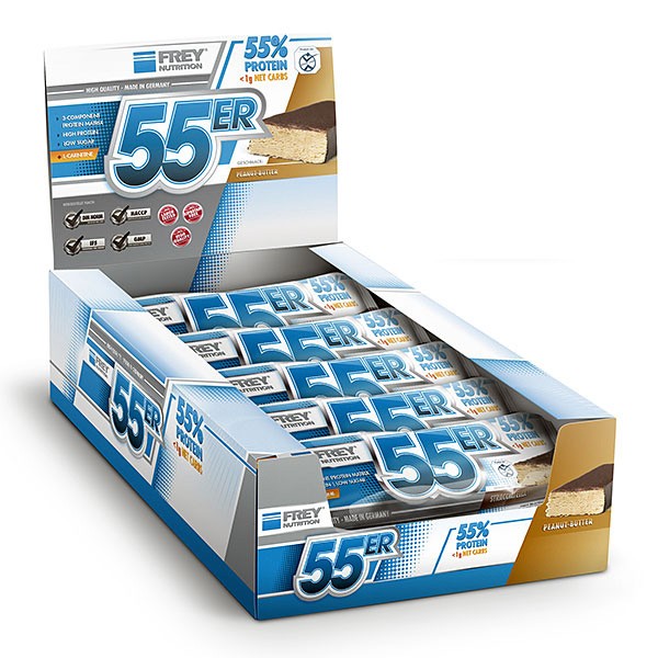 Frey Nutrition - 55er Protein Riegel 20 x 50g Eiweißriegel - 55% Proteine